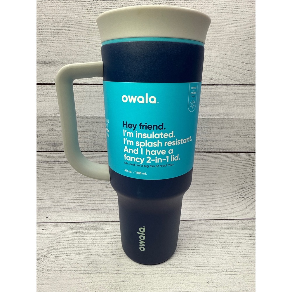 Owala 40 oz. Insulated‎ Tumbler With Handle, 2-in-1 Lid, Travel Mug, Blue